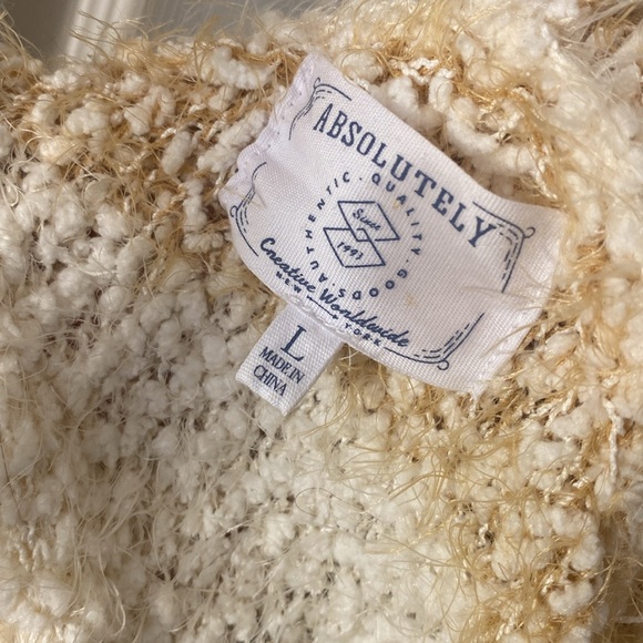 Absolutely Cream and Brown Cowl Neck Sweater - Picture 11 of 12